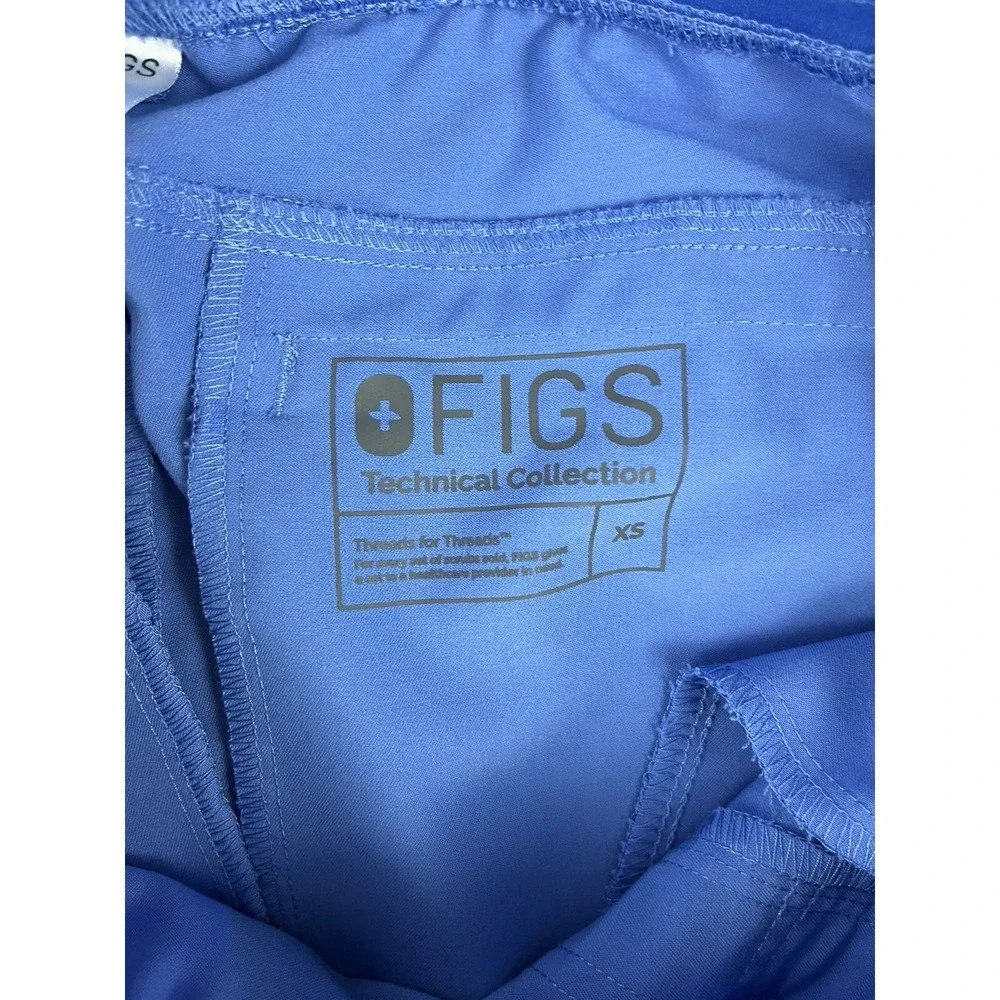 FIGS Axim Scrub Pants Men XS Blue Technical Collection Cargo Drawstring T2001
